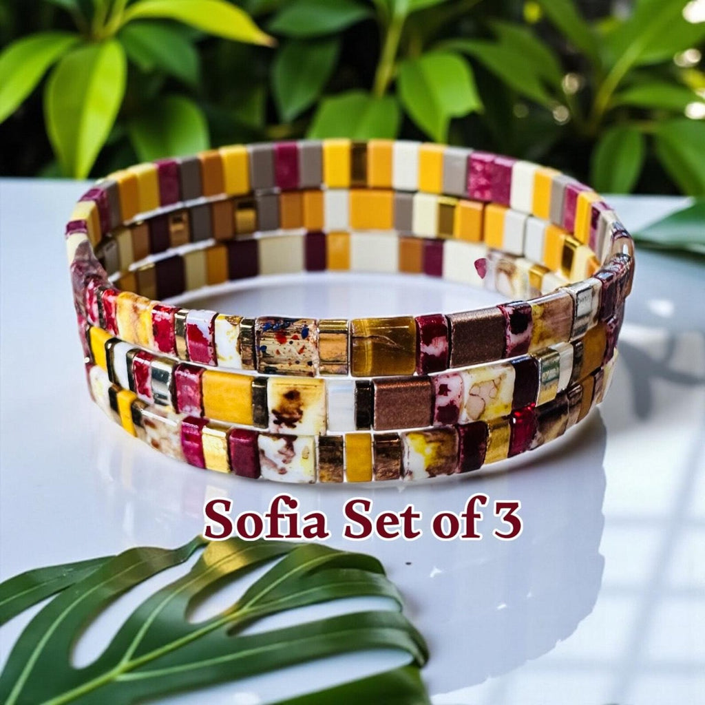 Tila Glass Bead Bracelet Set/3 - Sofia