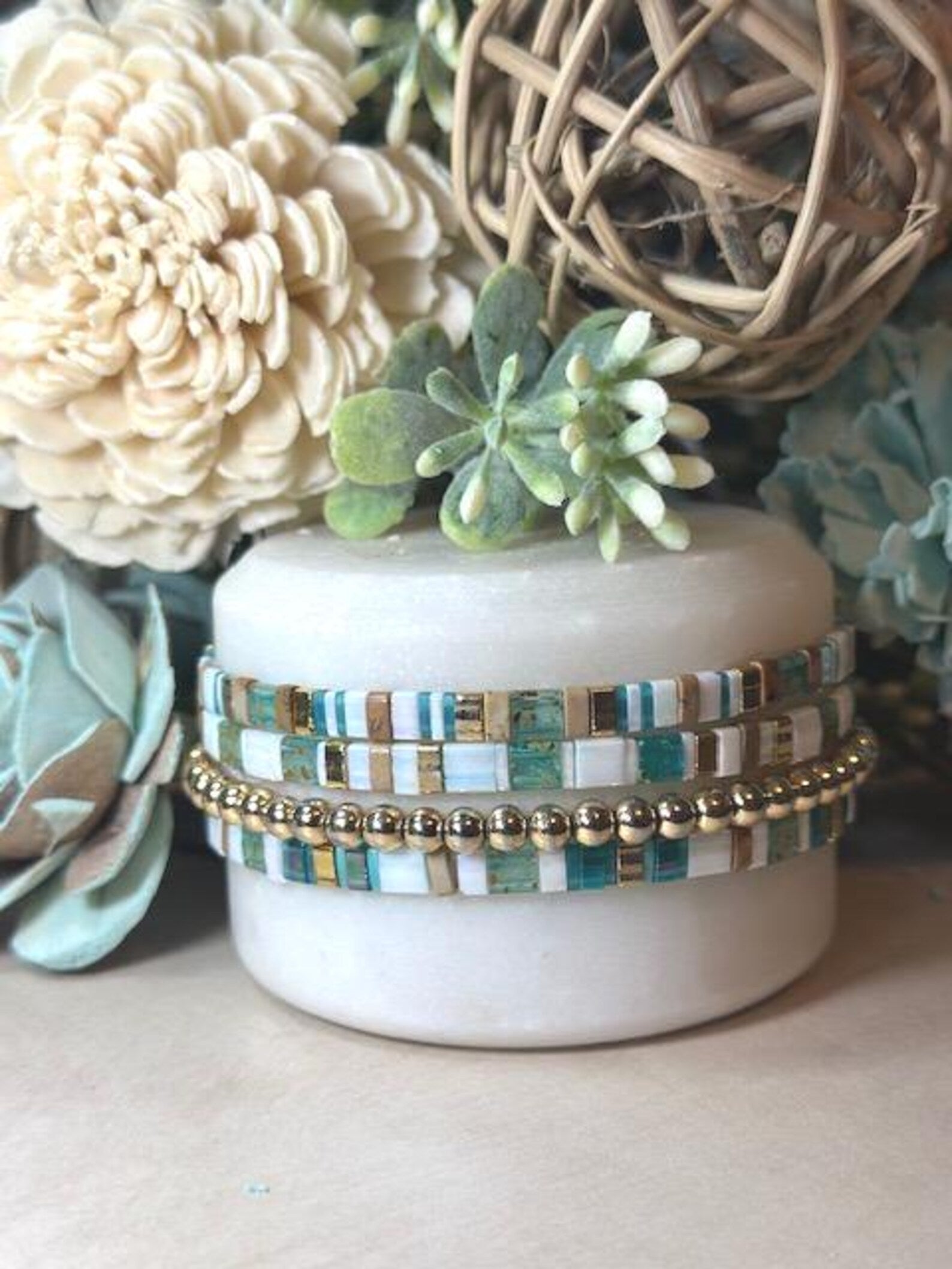 18K Gold-Filled Bead Bracelet - Single Bracelet