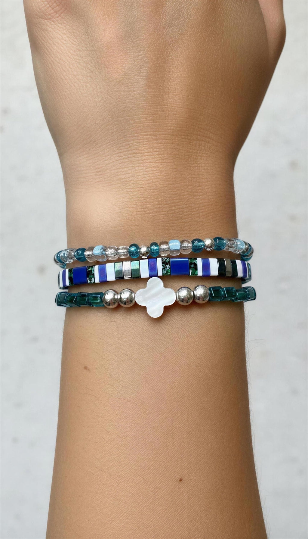 Mixed Bracelet Stack of 3 - April