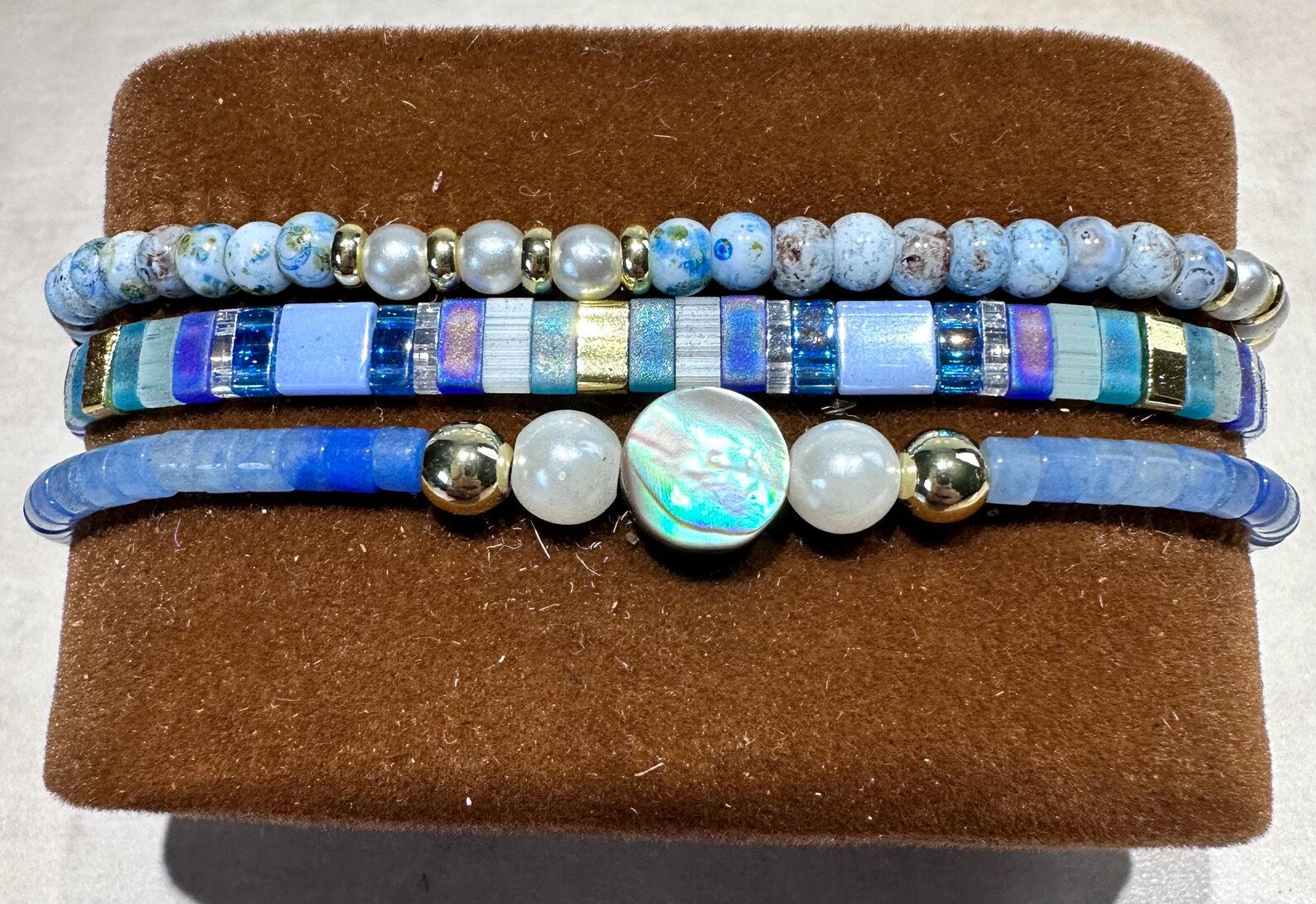Mixed Bracelet Stack of 3 - Sky