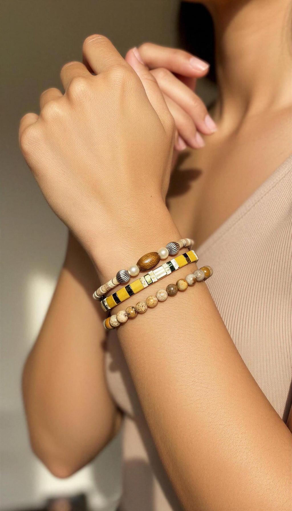 Mixed Bracelet Stack of 3 - Katrina