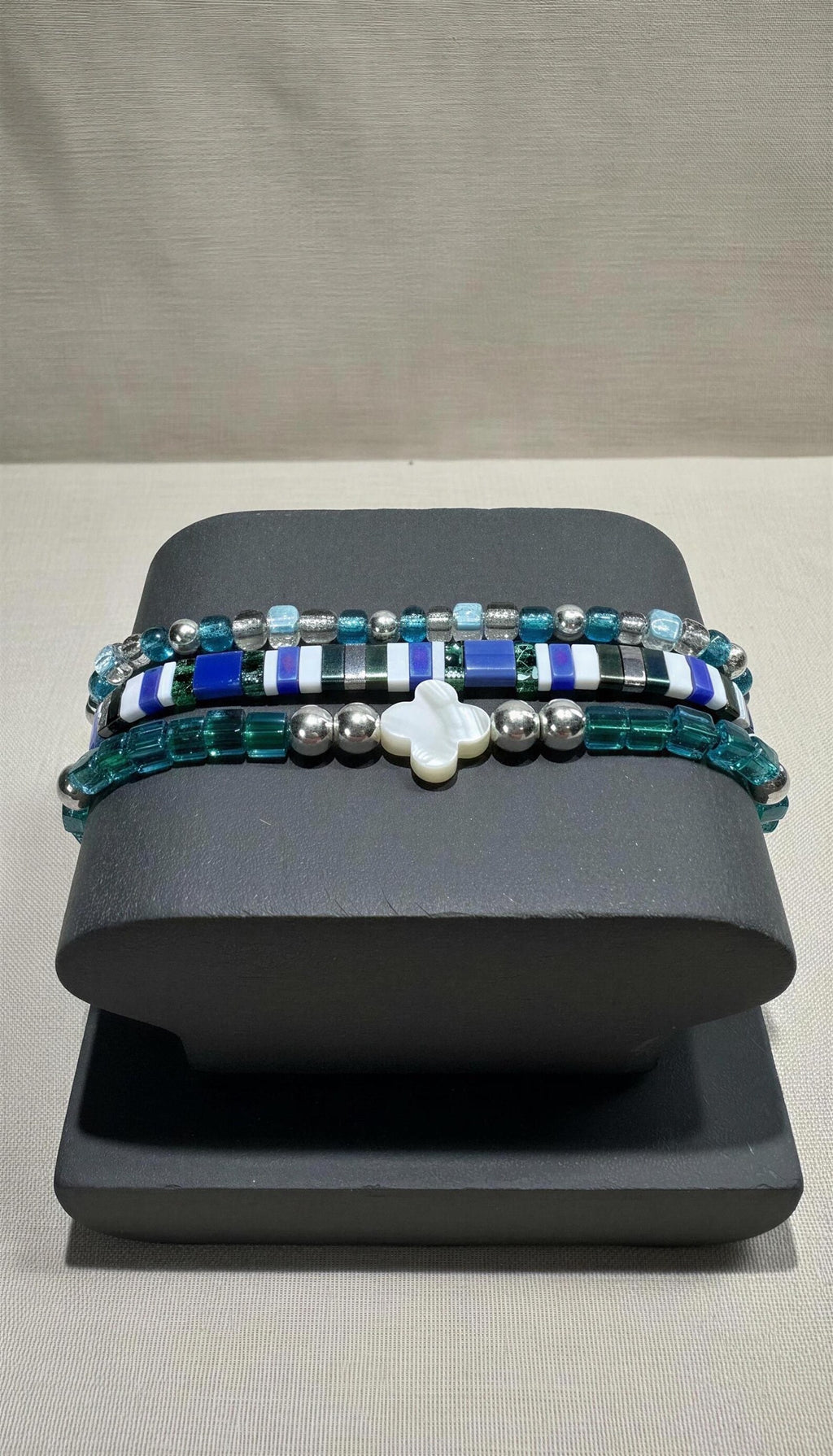 Mixed Bracelet Stack of 3 - April