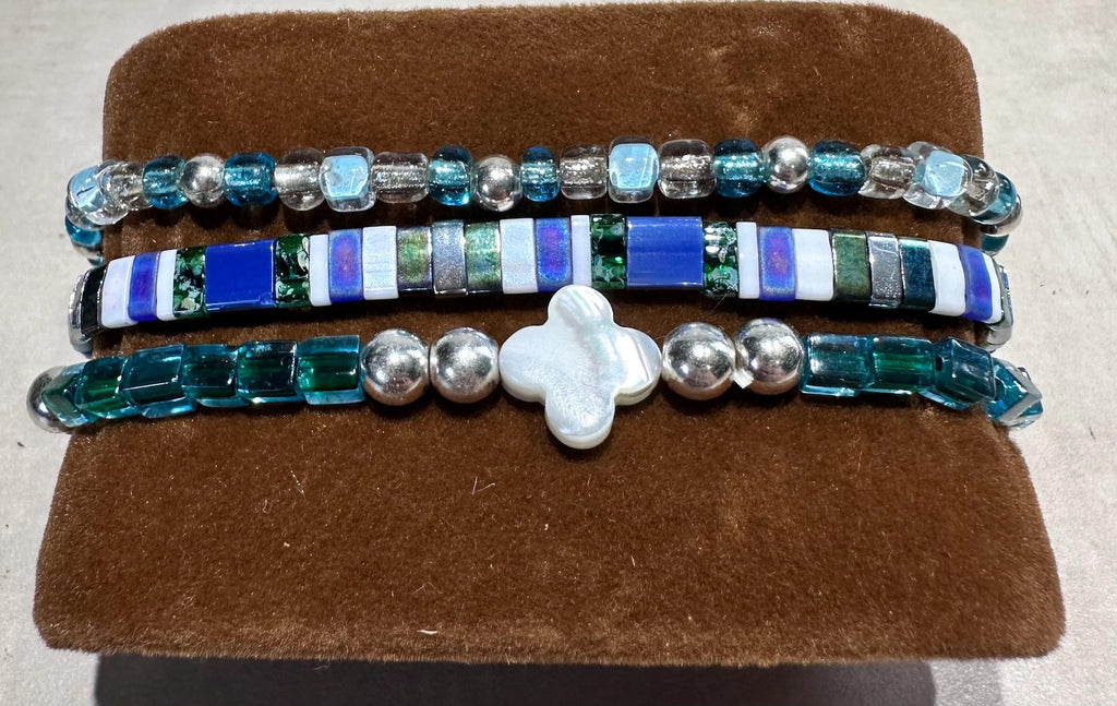 Mixed Bracelet Stack of 3 - April