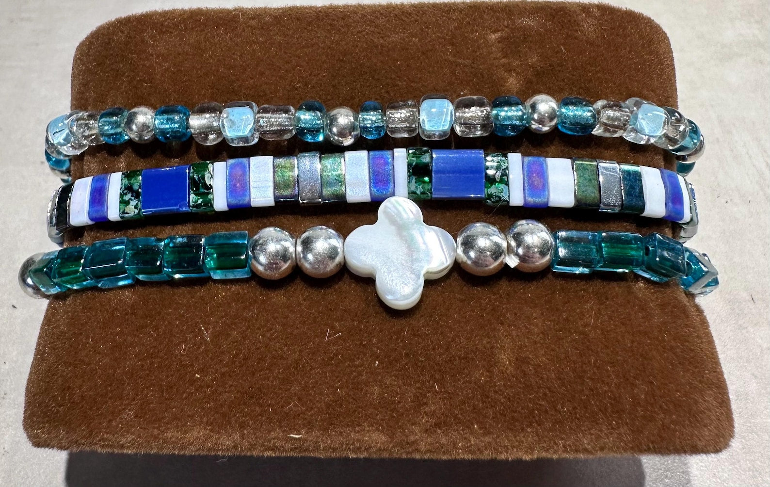 Mixed Bracelet Stack of 3 - April