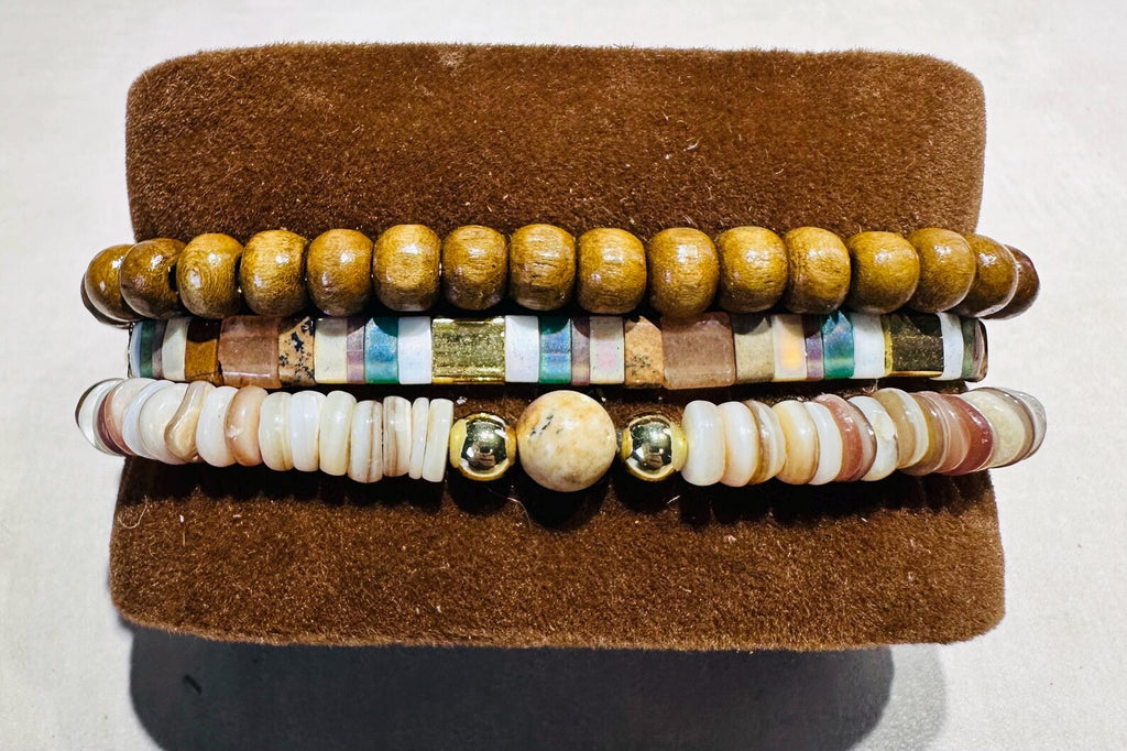 Mixed Bracelet Stack of 3 - Sandy